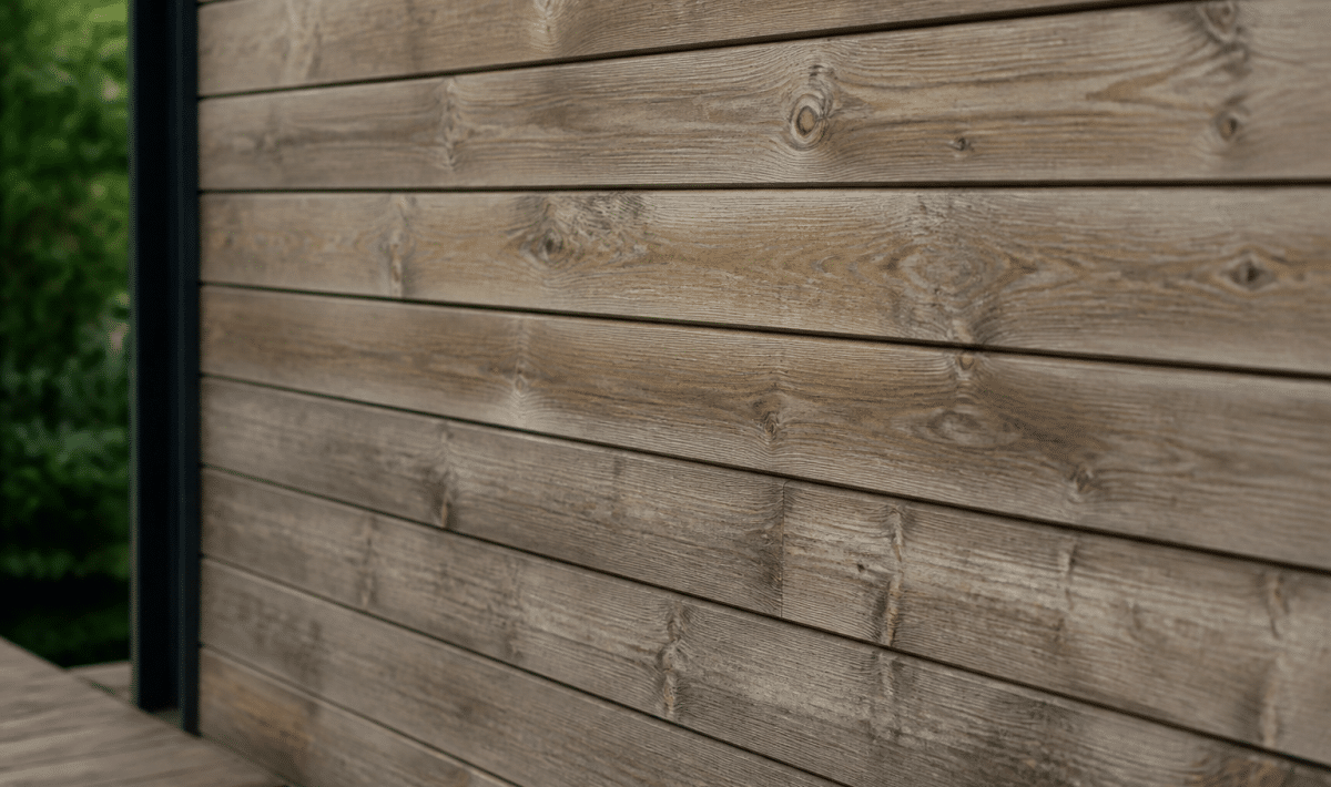 Planches de bois assembles horizontalement sur support mural