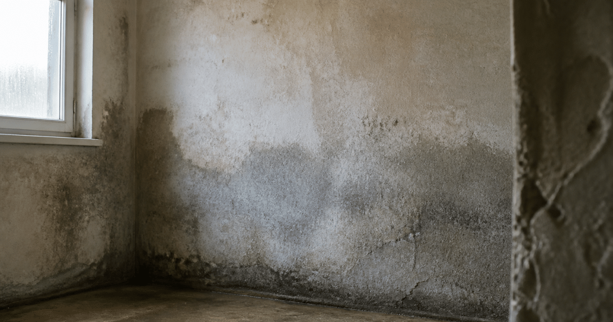 Murs humides avec condensation et infiltration d'eau souterraine