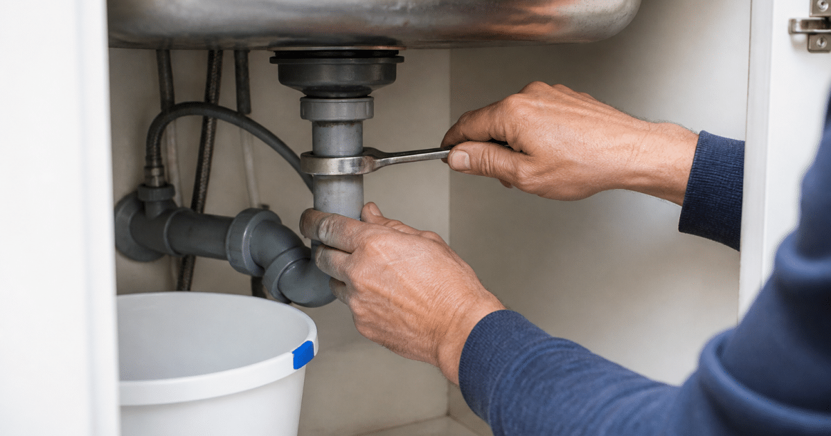 Mains serrant cle sous evier cuisine installer