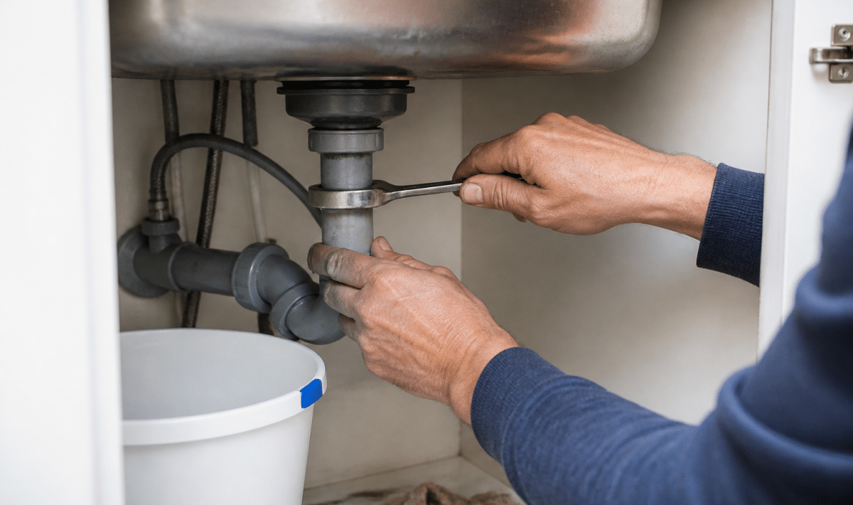 Mains serrant cle sous evier cuisine installer