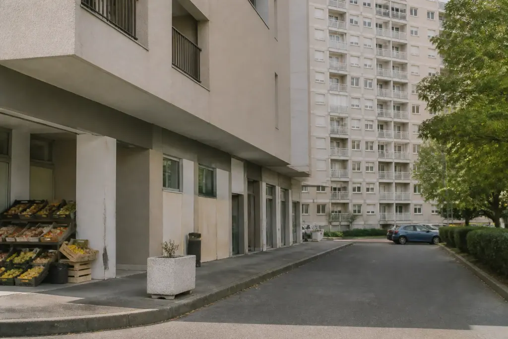 Immeubles collectifs et petits commerces de quartier